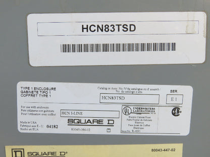 Square D HCM I-Line Panelboard Breaker Box 200 Amp 480V 3 Wire Main Lug 54 Space