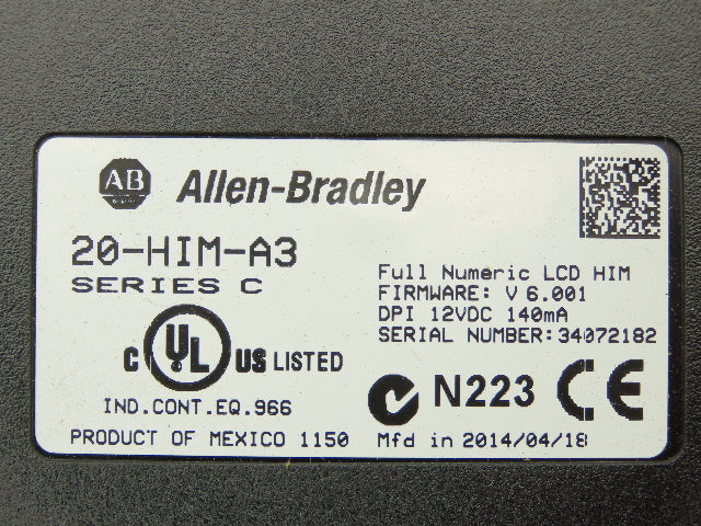 Allen Bradley 20AD3P4A0AYNANNN PowerFlex 70 Variable AC Drive VFD 2Hp 480V 3PH
