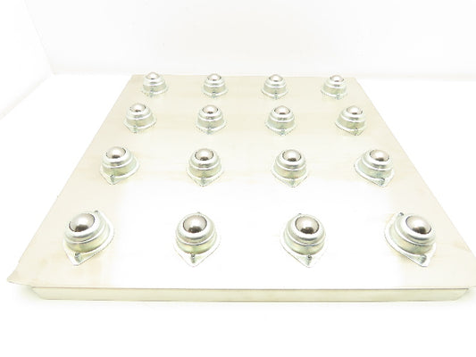 Ball Bearing Transfer Roller Conveyor Table 18x18" Stainless Drop-In 4.5" Center