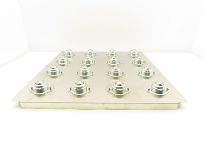 Ball Bearing Transfer Roller Conveyor Table 18x18" Stainless Drop-In 4.5" Center