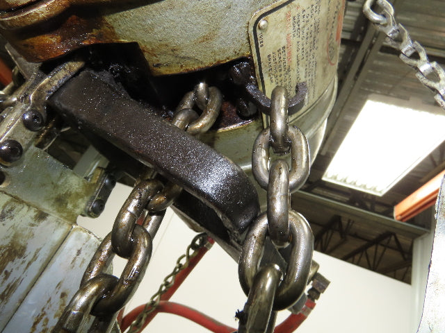 Gardner Denver 2 Ton 4000Lb Pneumatic Air Chain Hoist 11' Lift Hook Mount