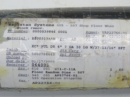 Rapistan K000313AAN Belt Conveyor Steel Drive Pulley 4" Dia 30"W