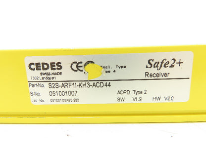 Cedes S2S-ARF1I-KH3-ACD44 Safe2+ Safety Light Curtain Receiver Only 360mm Long