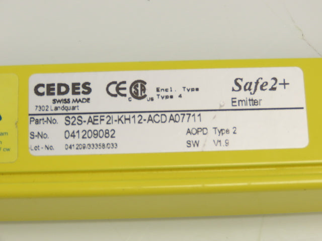 Cedes S2S-AEF2I-KH12-ACD Safe2+ Safety Light Curtain Emitter 1500mm Barrier