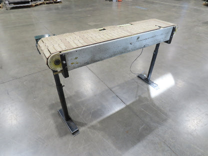 12"x 56"L Plastic Tabletop Belt Bottle Conveyor Adj Height 90VDC 200 FPM