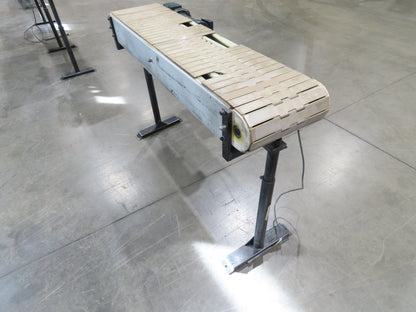 12"x 56"L Plastic Tabletop Belt Bottle Conveyor Adj Height 90VDC 200 FPM