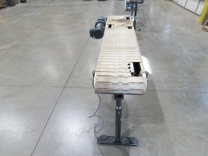 12"x 56"L Plastic Tabletop Belt Bottle Conveyor Adj Height 90VDC 190 FPM