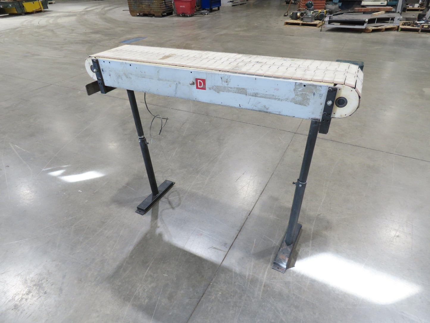 12"x 56"L Plastic Tabletop Belt Bottle Conveyor Adj Height 90VDC 200 FPM