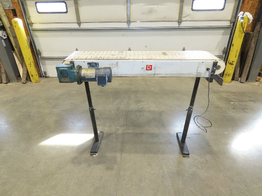 12"x 56"L Plastic Tabletop Belt Bottle Conveyor Adj Height 90VDC 200 FPM