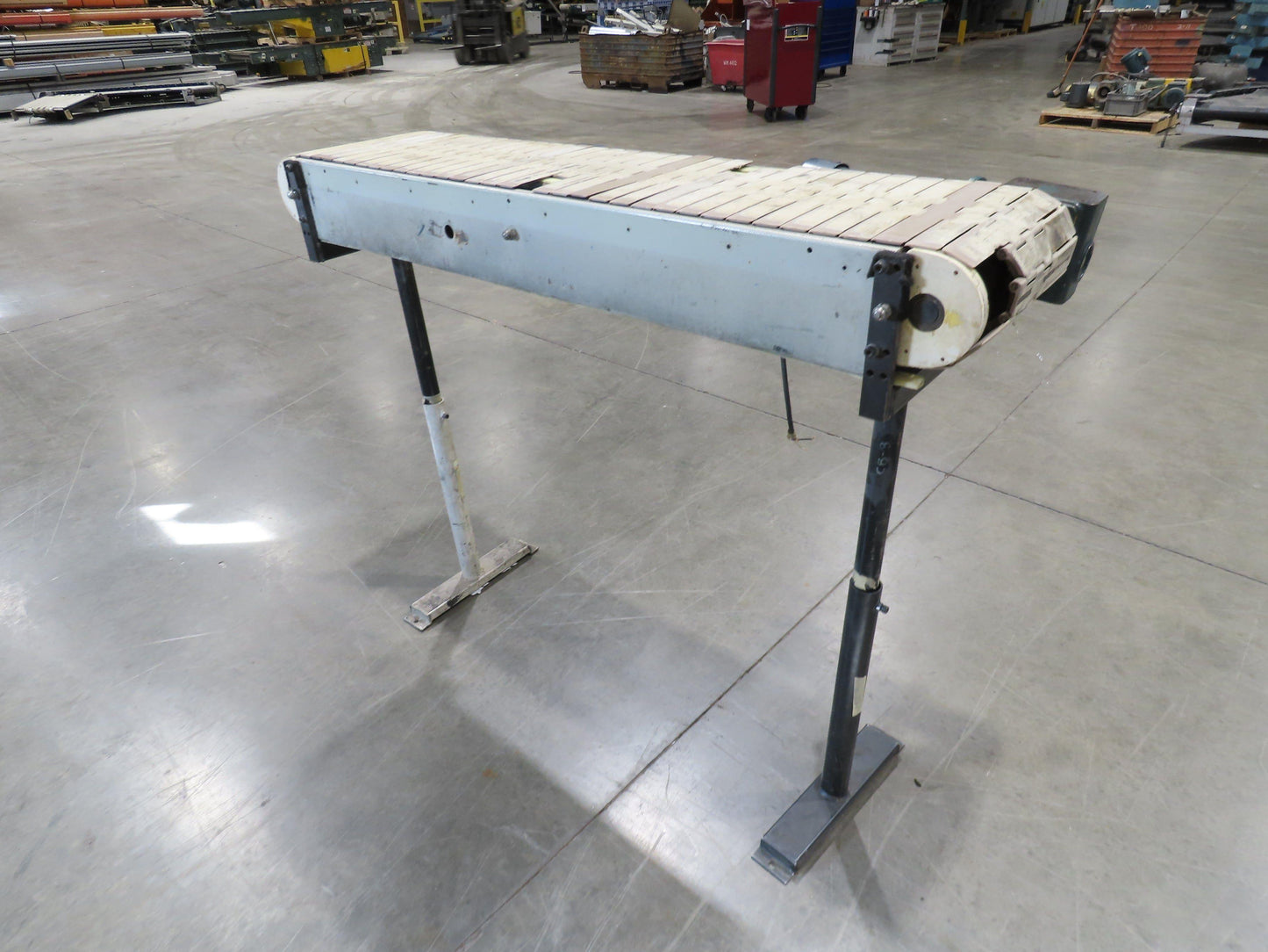 12"x 56"L Plastic Tabletop Belt Bottle Conveyor Adj Height 90VDC 230 FPM