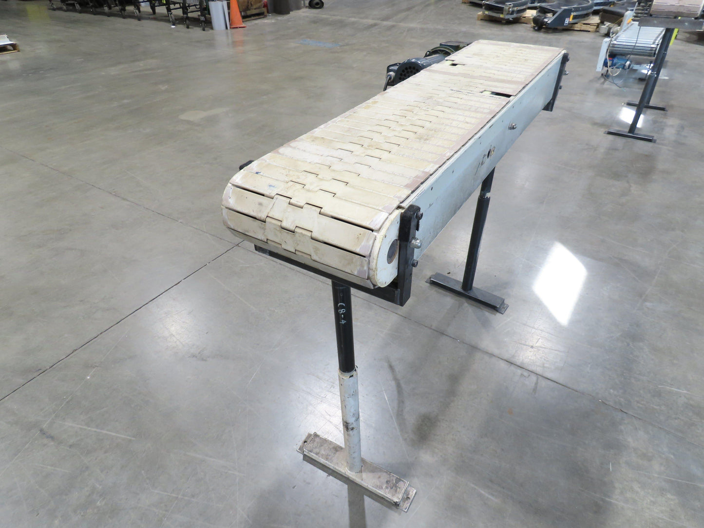 12"x 56"L Plastic Tabletop Belt Bottle Conveyor Adj Height 90VDC 230 FPM