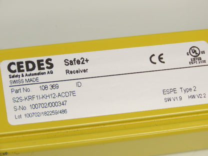Cedes S2S-ARF1L-KH12-ACD7E Safe2+ Safety Light Curtain Receiver 1500mm Barrier