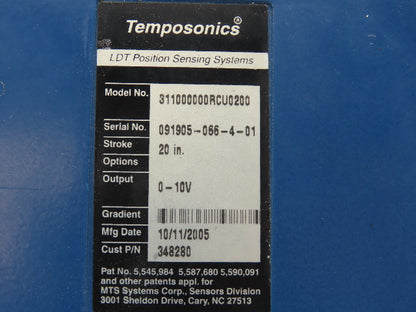 Temposonics 311000000RCU0200 LTD Position Sensing System 0-10V 20"Stroke