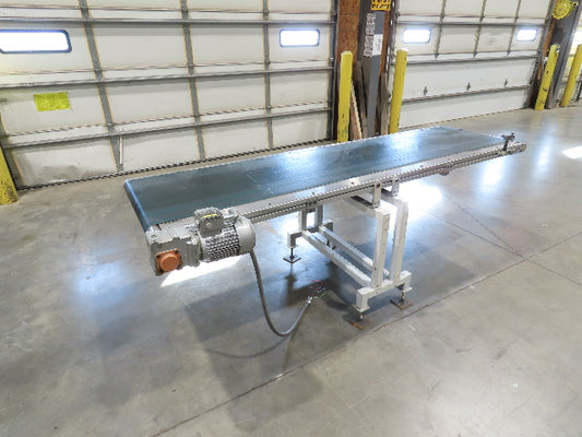 Gammerler 28"x8' 5" Slider Bed Conveyor 22" Flat Belt 125 FPM 480V Low Profile