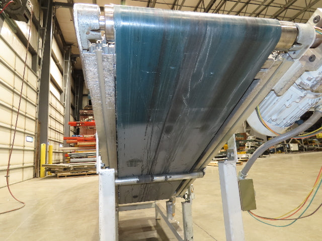 Gammerler 20"x 7' 6" Slider Bed Conveyor Flat to Incline 14" Belt 280 FPM 480V