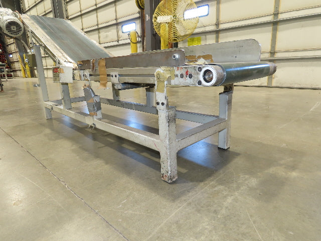 Gammerler 20"x 7' 6" Slider Bed Conveyor Flat to Incline 14" Belt 280 FPM 480V