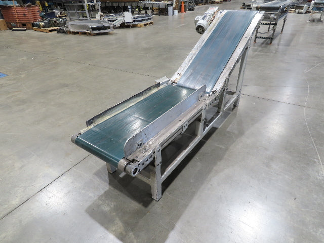 Gammerler 20"x 7' 6" Slider Bed Conveyor Flat to Incline 14" Belt 280 FPM 480V