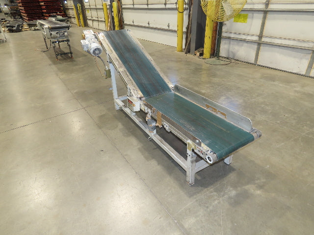 Gammerler 20"x 7' 6" Slider Bed Conveyor Flat to Incline 14" Belt 280 FPM 480V