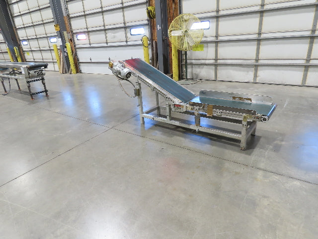 Gammerler 20"x 7' 6" Slider Bed Conveyor Flat to Incline 14" Belt 280 FPM 480V