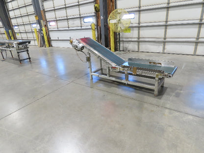Gammerler 20"x 7' 6" Slider Bed Conveyor Flat to Incline 14" Belt 280 FPM 480V