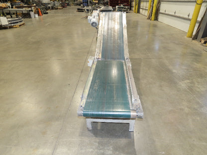 Gammerler 20"x 7' 6" Slider Bed Conveyor Flat to Incline 14" Belt 280 FPM 480V