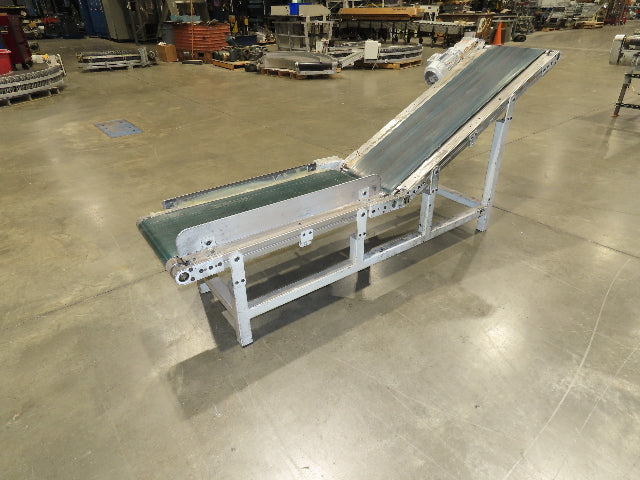 Gammerler 20"x 7' 6" Slider Bed Conveyor Flat to Incline 14" Belt 280 FPM 480V