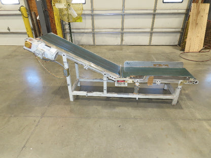 Gammerler 20"x 7' 6" Slider Bed Conveyor Flat to Incline 14" Belt 280 FPM 480V