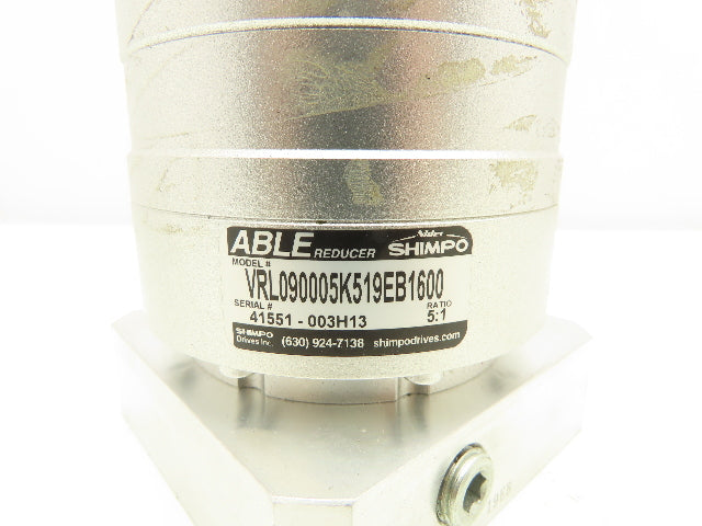 Nidec Shimpo VRL090005K519EB1600 ABLE Inline Gearbox 5:1 Planetary Gear Reducer