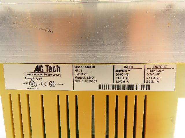 Lenze SM410 AC Tech Variable Frequency AC Drive 1HP 480VAC 3Ph