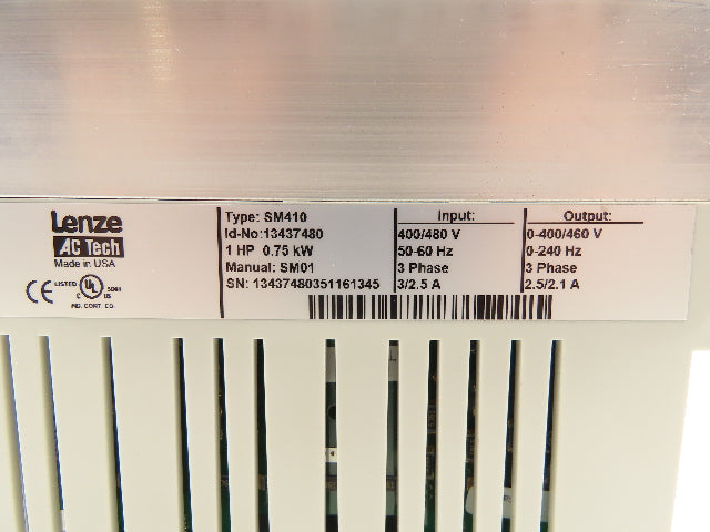 Lenze SM410 AC Tech Variable Frequency AC Drive 1HP 480VAC 3Ph