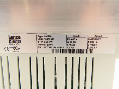 Lenze SM410 AC Tech Variable Frequency AC Drive 1HP 480VAC 3Ph