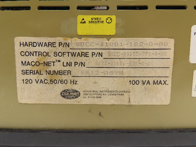 Barber Coleman 80CC-11001-102-0-00 Sequence Module Maco 8000 120VAC 100VA Max
