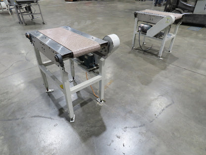 Buhrt 20"x 34"L Plastic Chain Conveyor 12" Mattop Intralox LH Belt Drive 460V