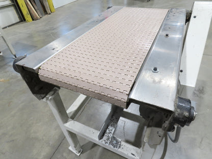 Buhrt 20"x 34"L Plastic Chain Conveyor 12" Mattop Intralox RH Belt Drive 460V