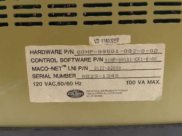 Barber Colman 80HP-00001-002-0-00 Pressure/Flow Module Maco 8000 120VAC 100VA