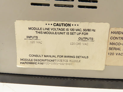 Barber Colman 80CC-11001-102-0-00 Sequence Module Maco 8000 120/240VAC