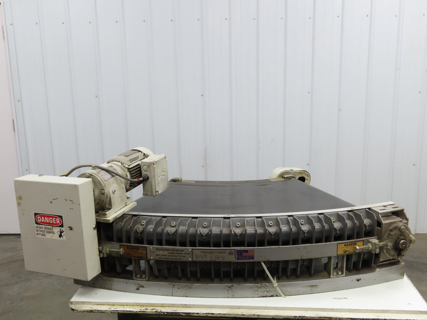Transnorm TS1500/100 24" Belt Conveyor 45° RH Curve 250 FPM 460V Chain Drive