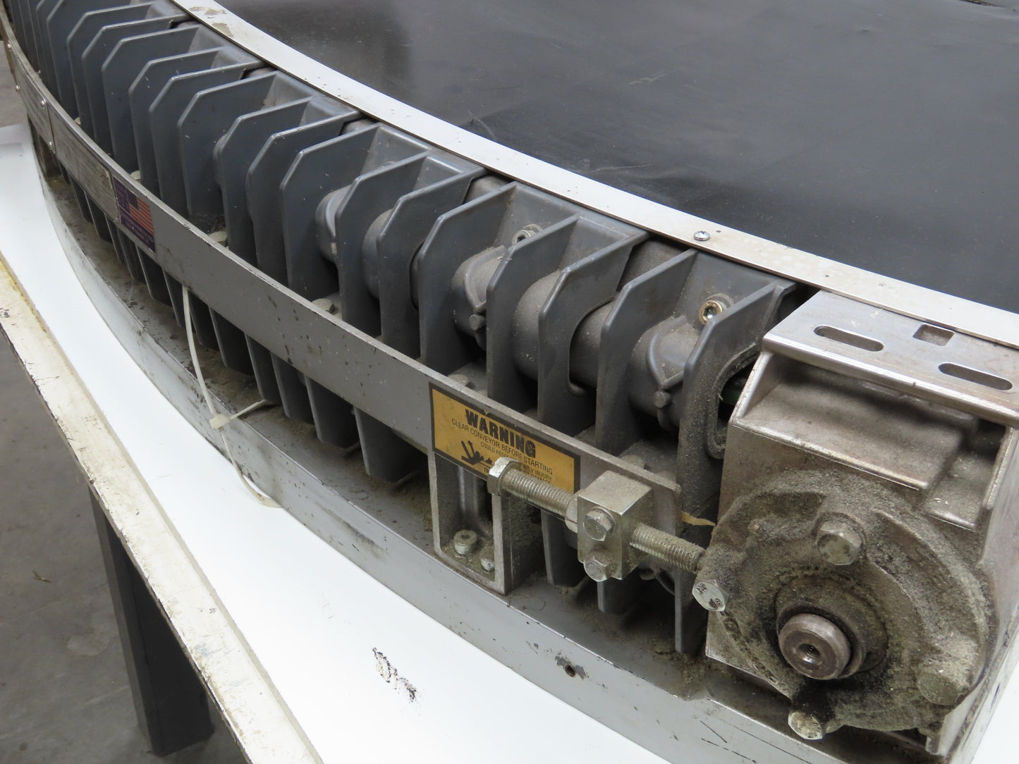 Transnorm TS1500/100 24" Belt Conveyor 45° RH Curve 250 FPM 460V Chain Drive