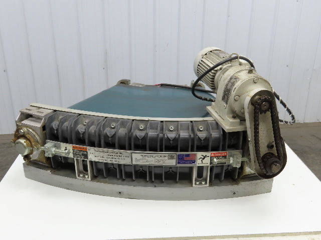Transnorm TS1500/100 20" Belt Conveyor 45° LH Curve 250 FPM 460V Chain Drive