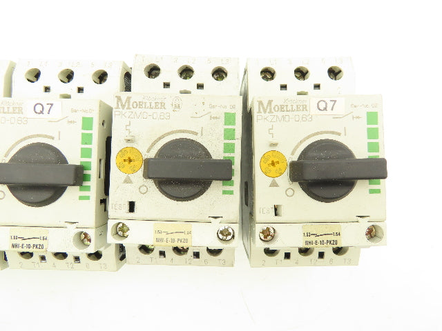 Moeller PKZMO-0.63 Circuit Breaker Motor Protector 0.4-0.63A 600VAC 3PH Lot Of 6