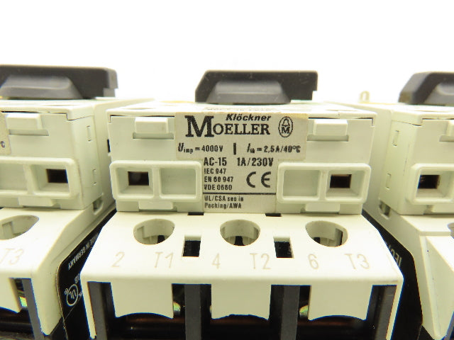 Moeller PKZM0-1 Circuit Breaker Motor Protector 1A 600VAC 3PH 1/2HP Lot Of 7