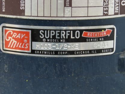 Graymills Superflo Vertical Centrifugal Pump 12 Gal Pail 1/2Hp 115V/230V 1PH