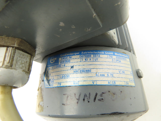 ABM G71/D56C-4 Inline Gearmotor .18kw 230/460V 3PH 13.8:1 Reducer 113rpm