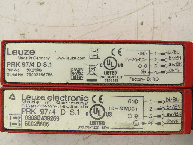 Leuze PRK 97/4 D S.1 Photoelectric Sensor 10-30VDC  Lot of 2