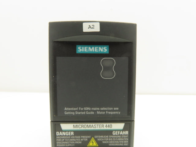 Siemens 6SE6440-2AB12-5AA1 MicroMaster 440 VFD AC Motor Drive 0.25kw 240V 1Ph In