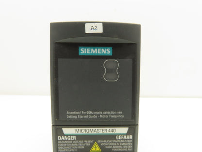 Siemens 6SE6440-2AB12-5AA1 MicroMaster 440 VFD AC Motor Drive 0.25kw 240V 1Ph In
