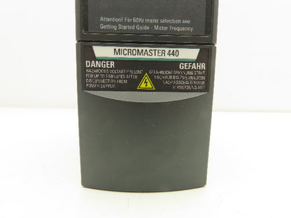 Siemens 6SE6440-2AB12-5AA1 MicroMaster 440 VFD AC Motor Drive 0.25kw 240V 1Ph In