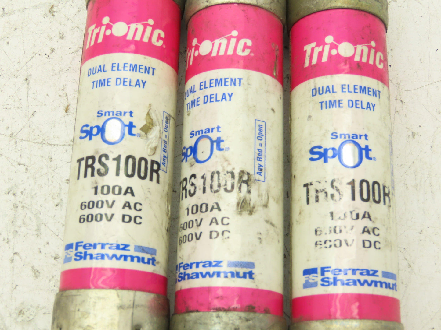 Ferraz Shawmut TRS100R Fuse 100A 600VAC 600VDC Lot of 3
