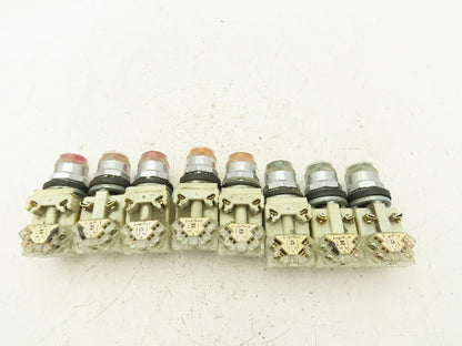 Square D 9001-KM1 Series H 30mm Guarded Button Contactor Block Mixed Lot of 8