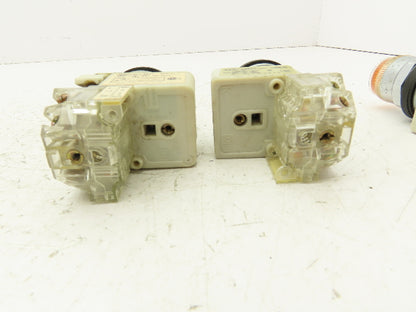 Square D 9001-KM1 Amber Guarded 30mm Push Button Switch Contactor Block Lot of 6